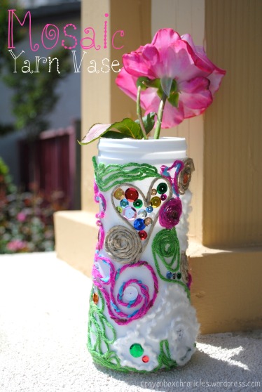 Mosaic Yarn Vase by Crayon Box Chronicles