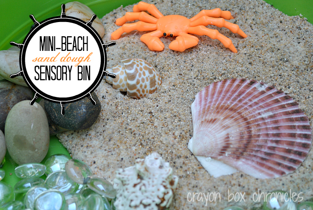 sand dough sensory bin by crayon box chronicles