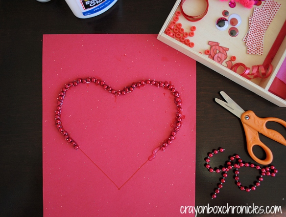 Heart loose parts activity by Crayon Box Chronicles