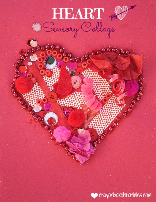 Heart Valentine Sensory Collage by Crayon Box Chronicles