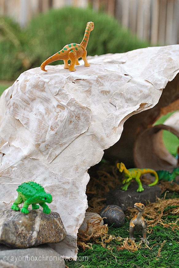 Dinosaur Diorama with Paper Mache Cave