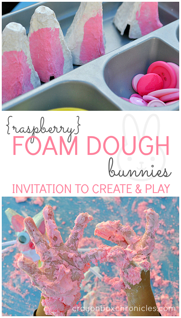 Raspberry Foam Dough Bunnies Activity for Easter